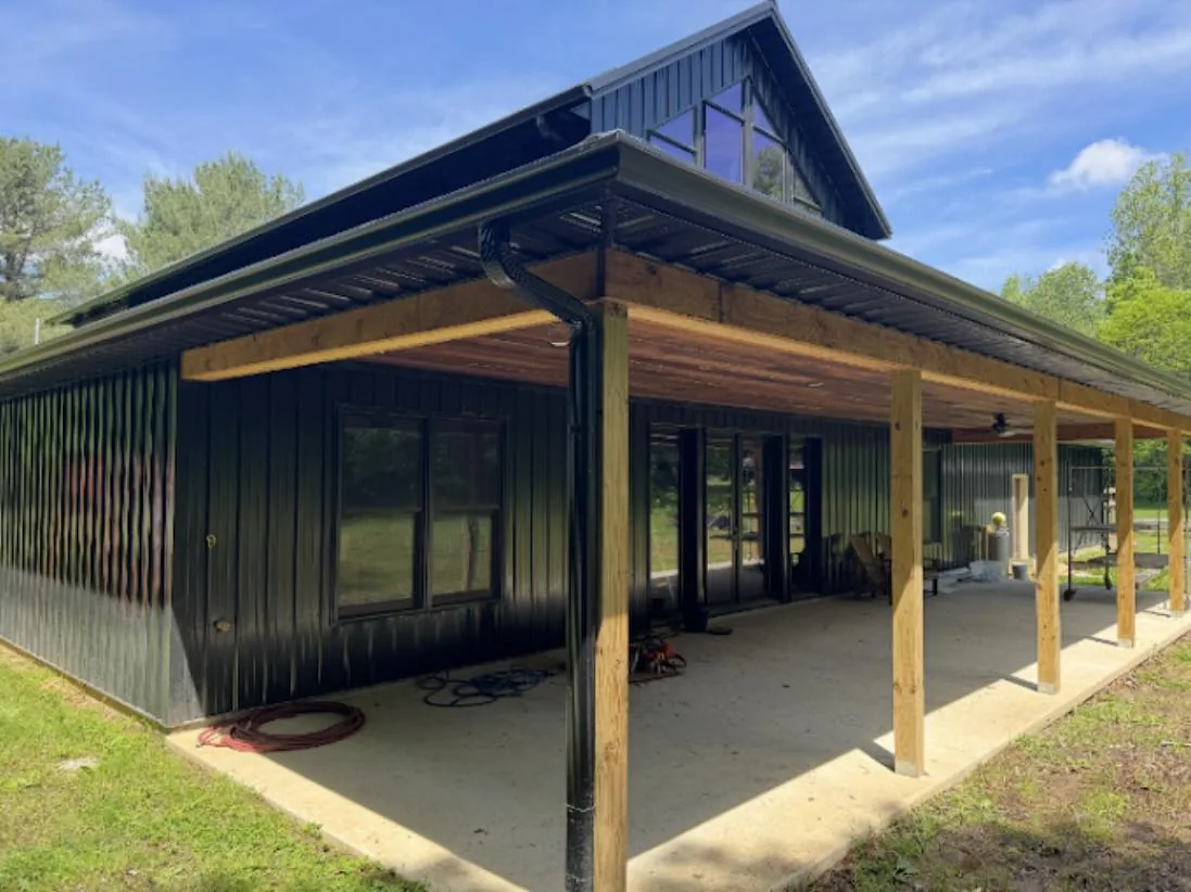 Covered Porch Run by Bryant's Seamless Guttering