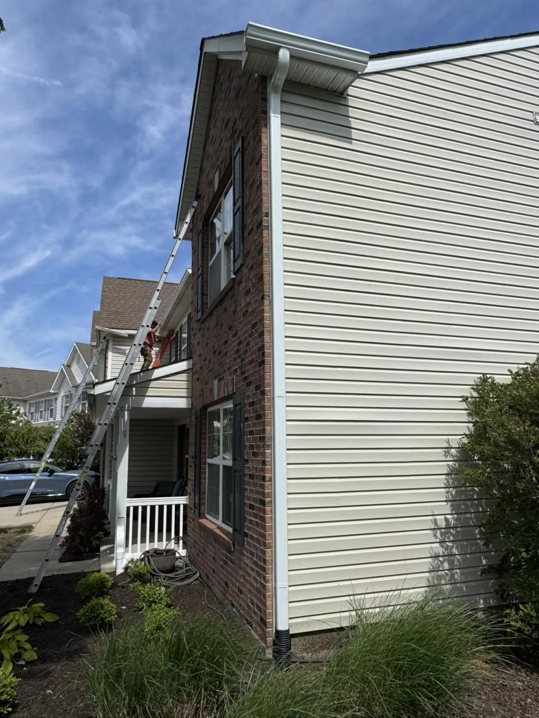Tall Downspout Run by Bryant's Seamless Guttering