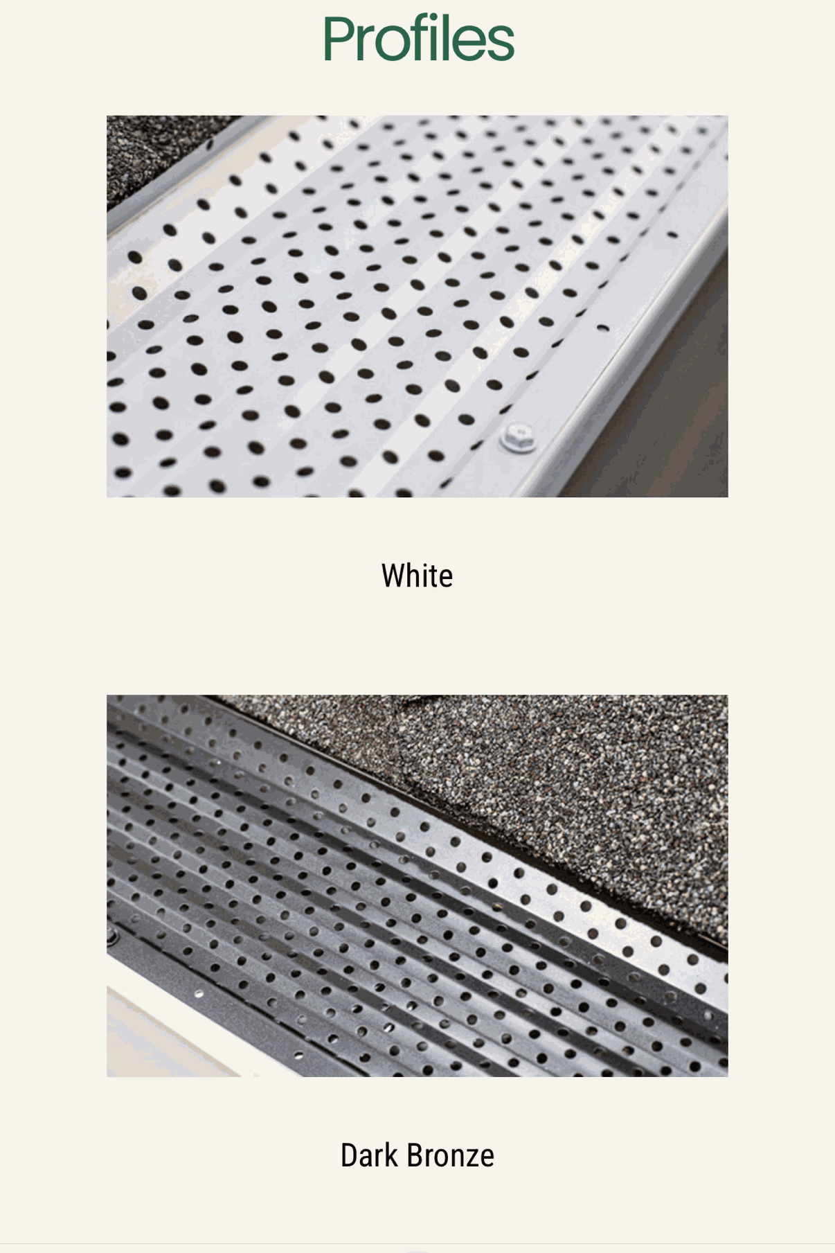 White and Dark Bronze guard finish options