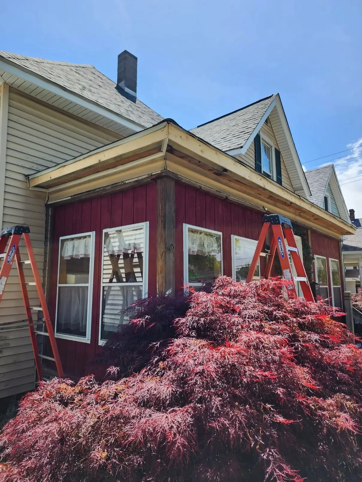 Bryant's Seamless Guttering installation process photo for the Plainfield area